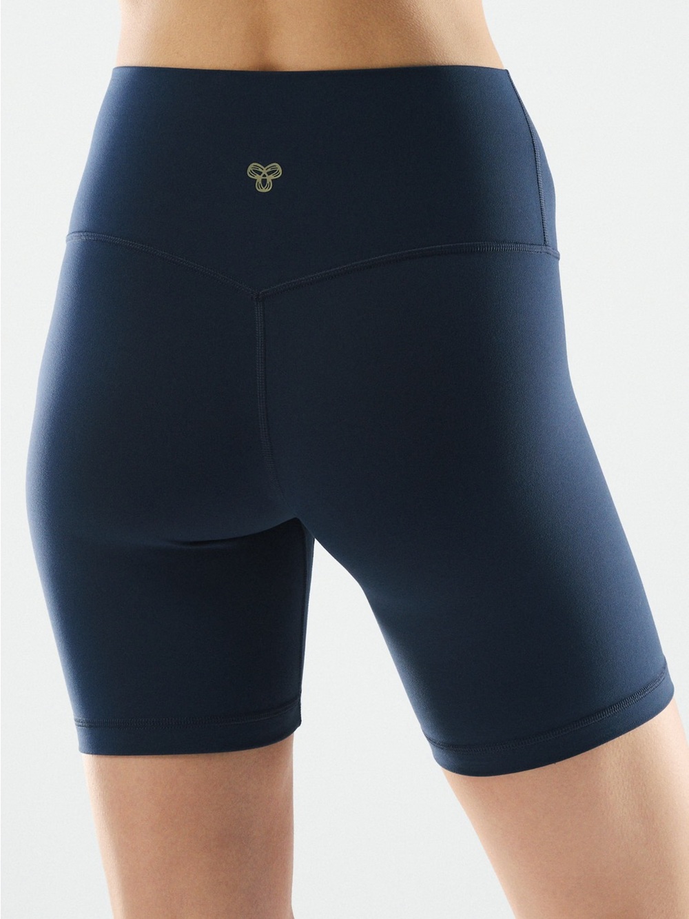 Aritzia Golden Butter Navy High-Rise 7” Biker Shorts